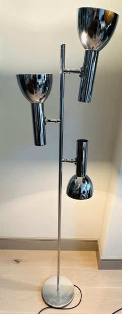 1970s German Cosack Leuchten Adjustable Directional Chromed Metal Floor Lamp