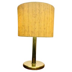 1970s German Cosack Leuchten Circular Brass Table Lamp Inc Original Shade