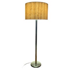 1970s German Cosack Leuchten Polished Brass Floor Lamp Inc Original Shade