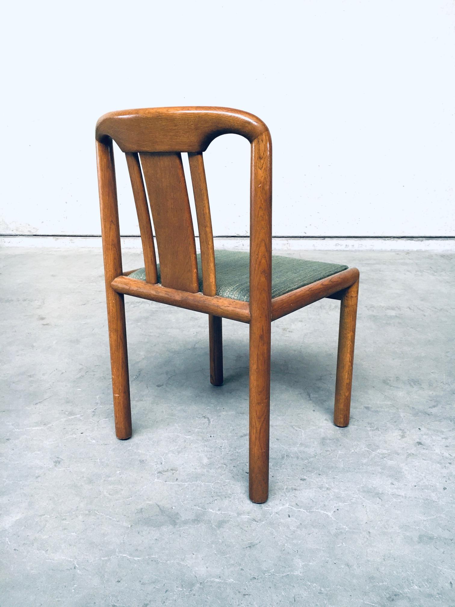 1970's German Design Set of 6 Dining Chairs in Oak For Sale 6