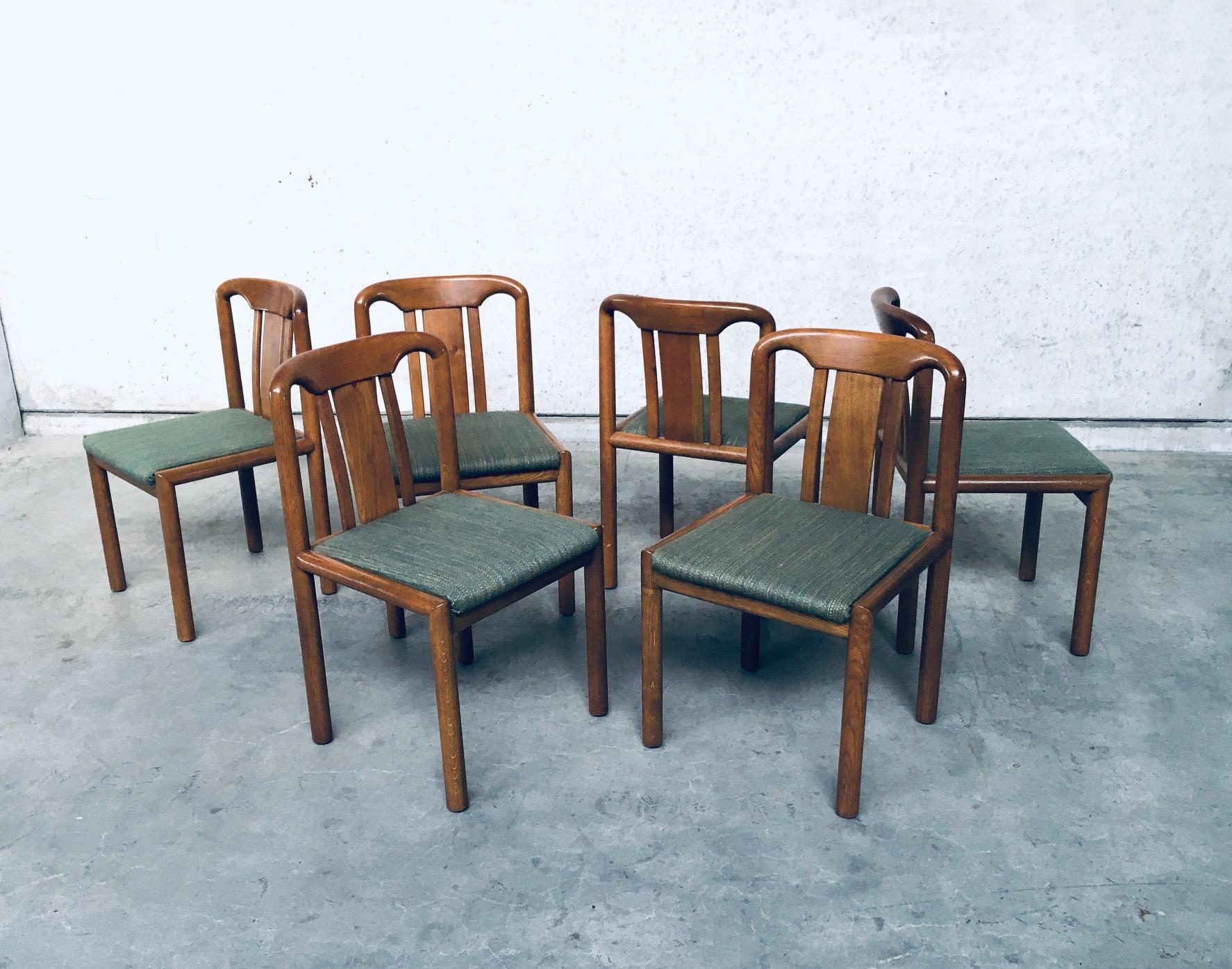 Late 20th Century 1970's German Design Set of 6 Dining Chairs in Oak For Sale