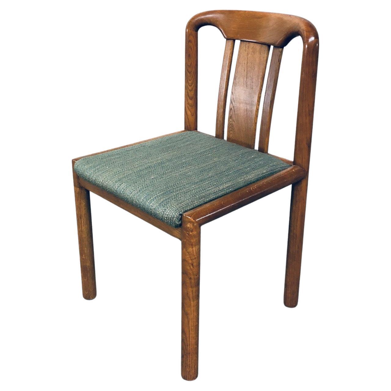 1970's German Design Set of 6 Dining Chairs in Oak For Sale