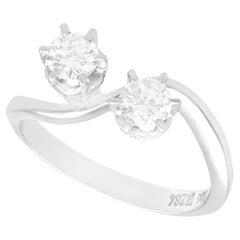 Retro 1970s German Diamond and White Gold Twist Engagement Ring