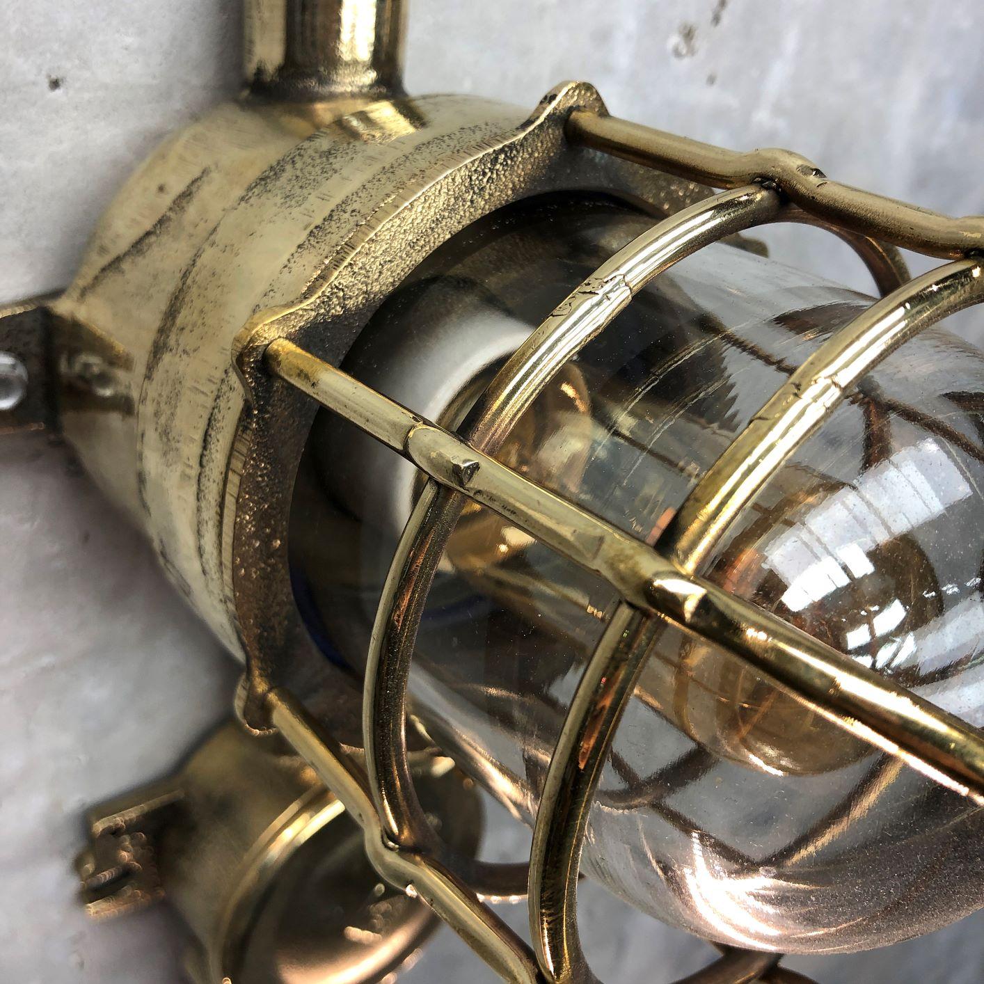 1970s German Explosion Proof Cast Brass and Junction Box Outdoor Wall Light For Sale 14