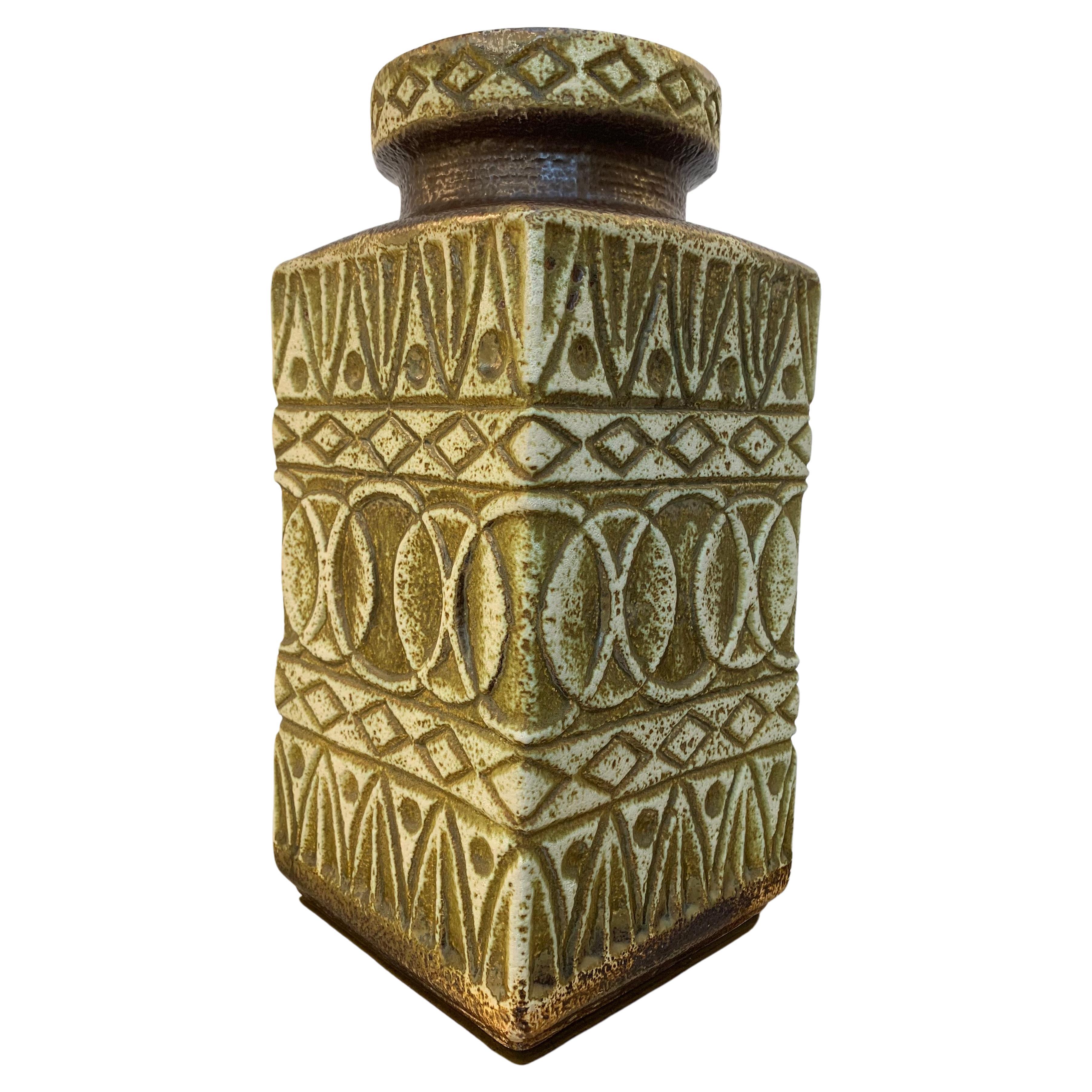 Abstrakte Vase aus deutscher Fat Lava Bay-Keramik von Bodo Mans 92 45, 1970er Jahre