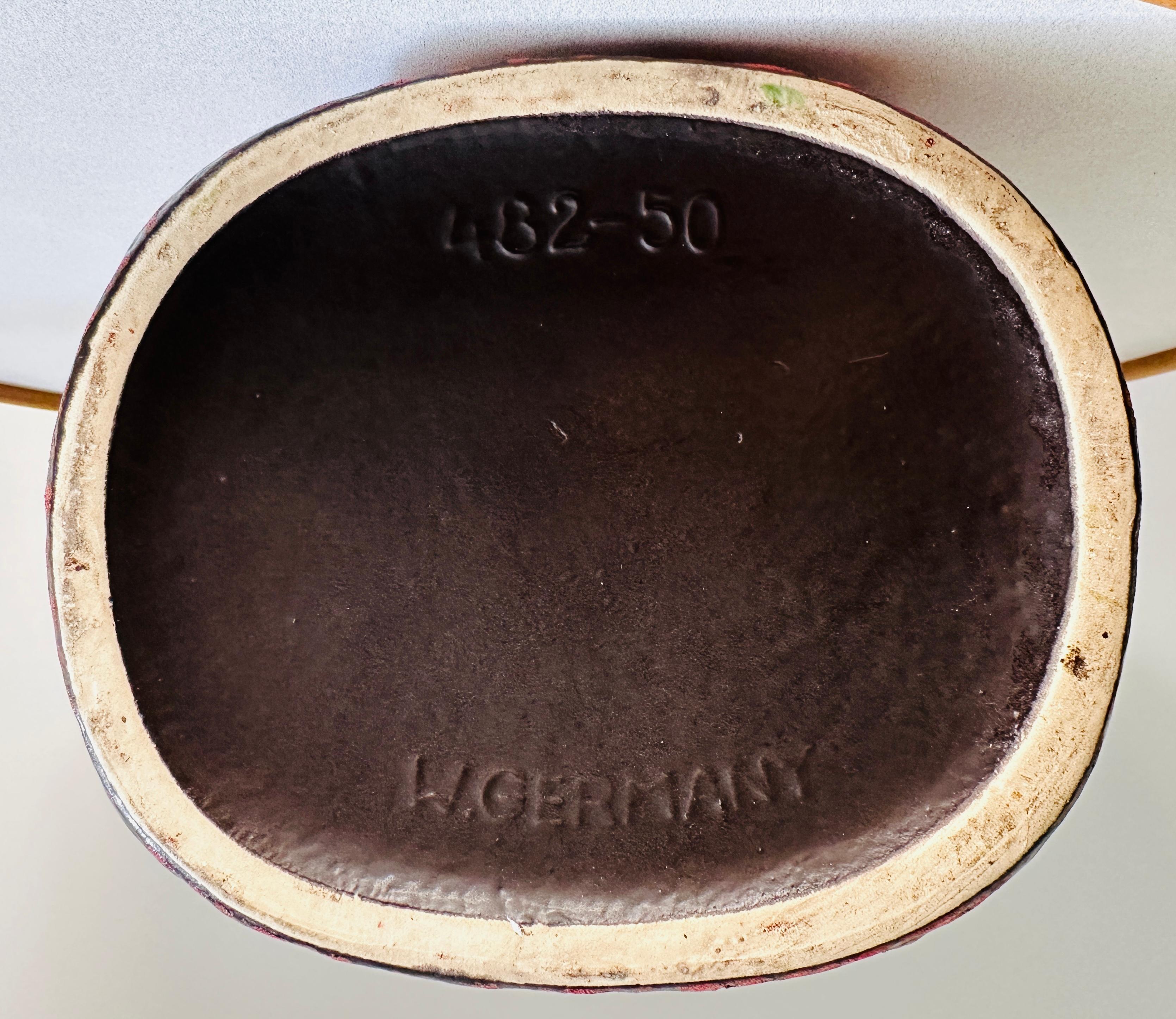 1970s German Fat Lava Scheurich Keramik Red & Black Handled 