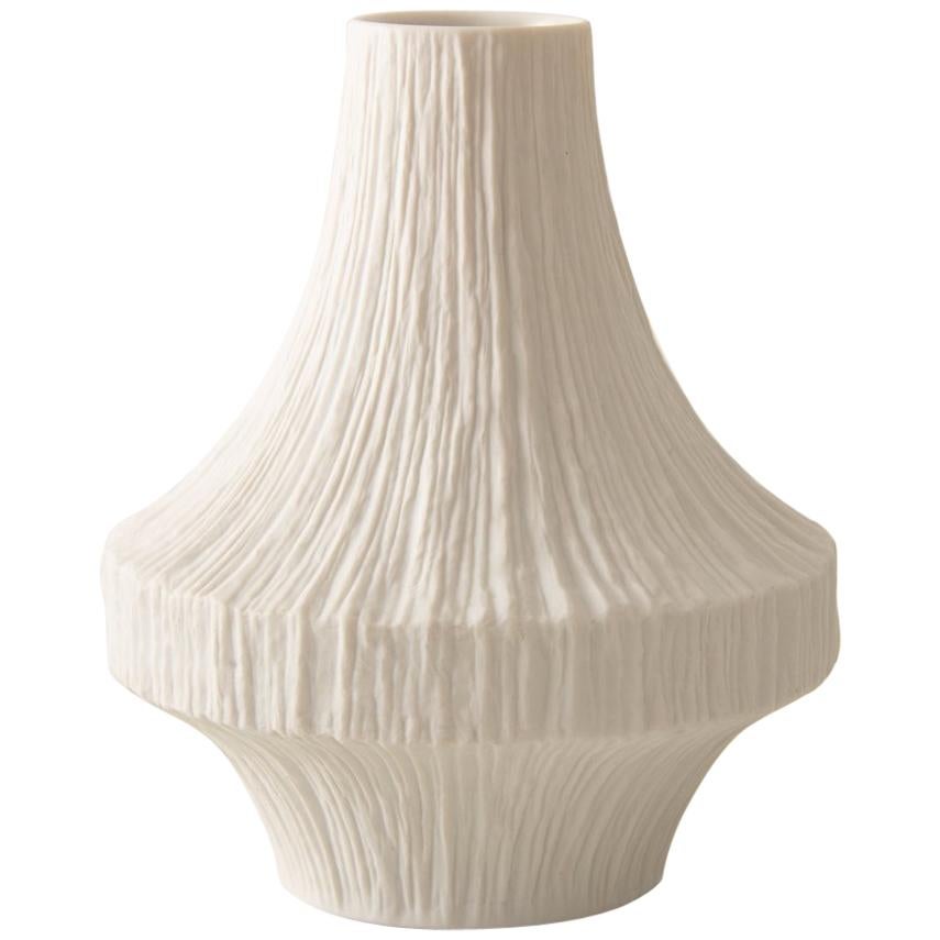 1970s German Heinrich Bavarian Bisque Incised Relief Pattern Porcelain Vase