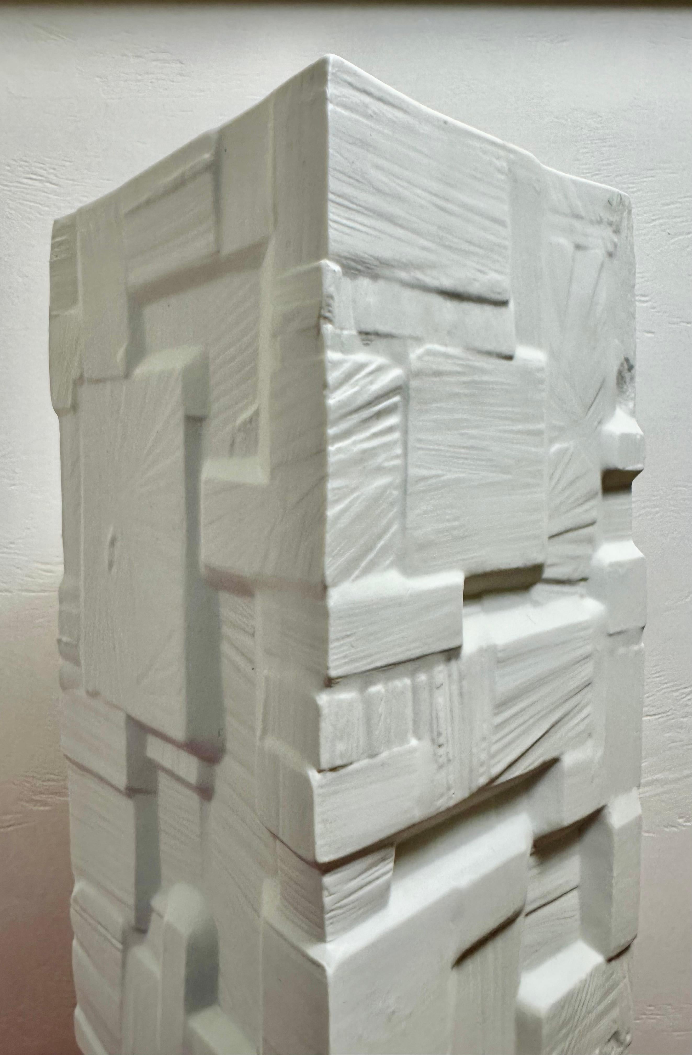 Vaso in porcellana di bisquit bianco opaco Heinrich Ceramics Op Art degli anni '70 n. 2014 in vendita 8