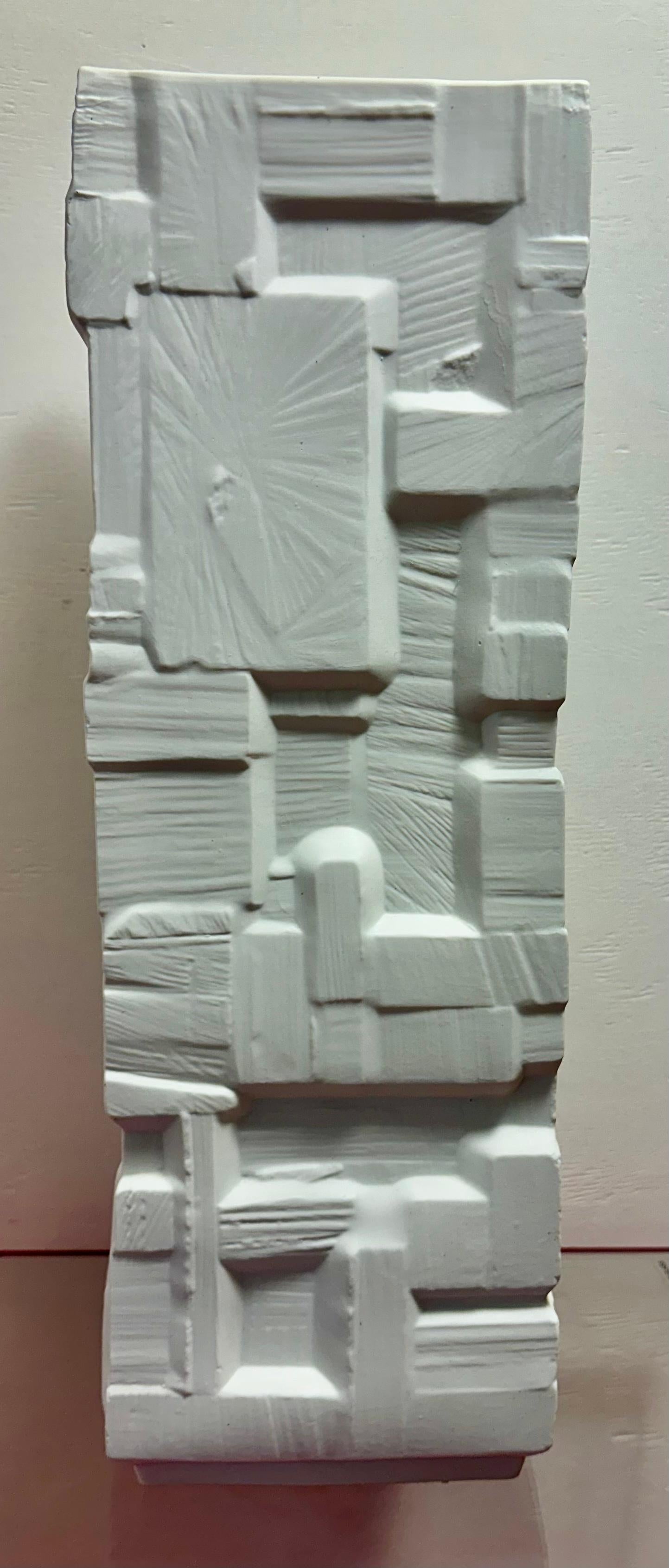 Porcellana Vaso in porcellana di bisquit bianco opaco Heinrich Ceramics Op Art degli anni '70 n. 2014 in vendita