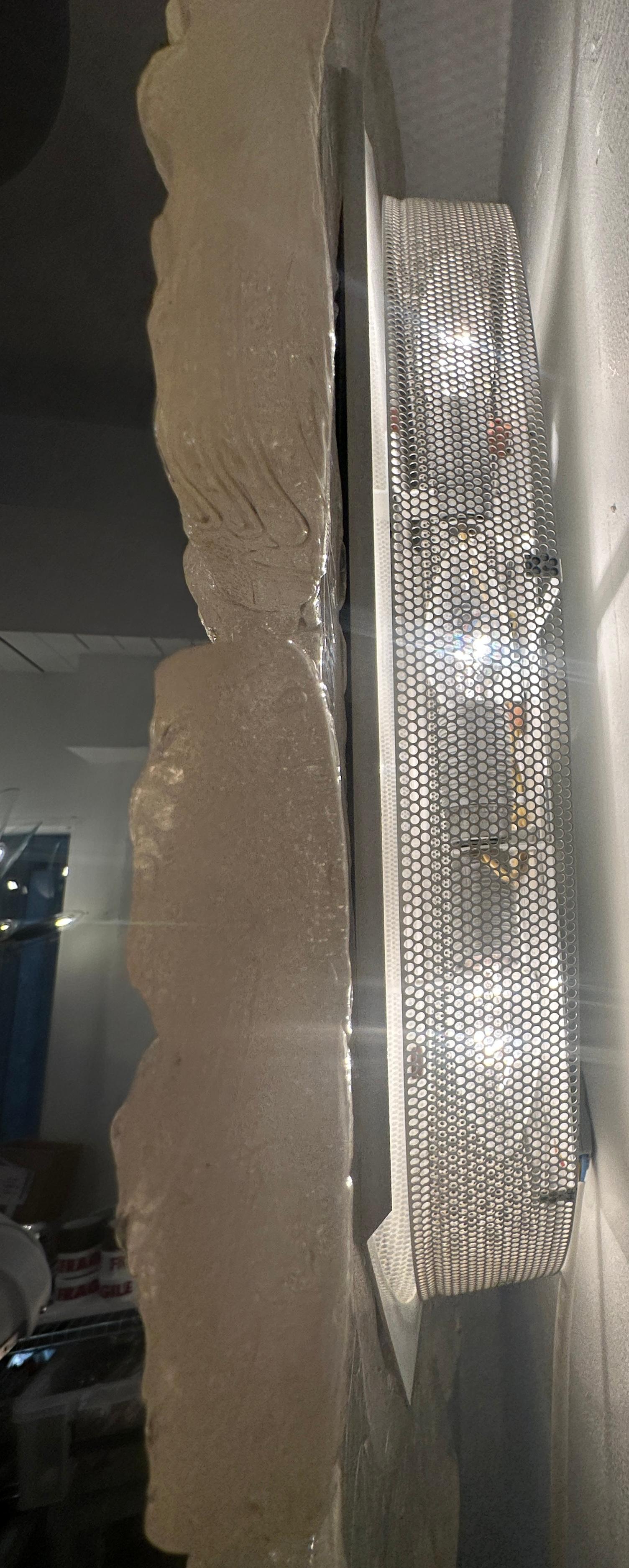 1970s German Hillebrand Frosted Iced Illuminated Backlit Lucite Wall Mirror 3
