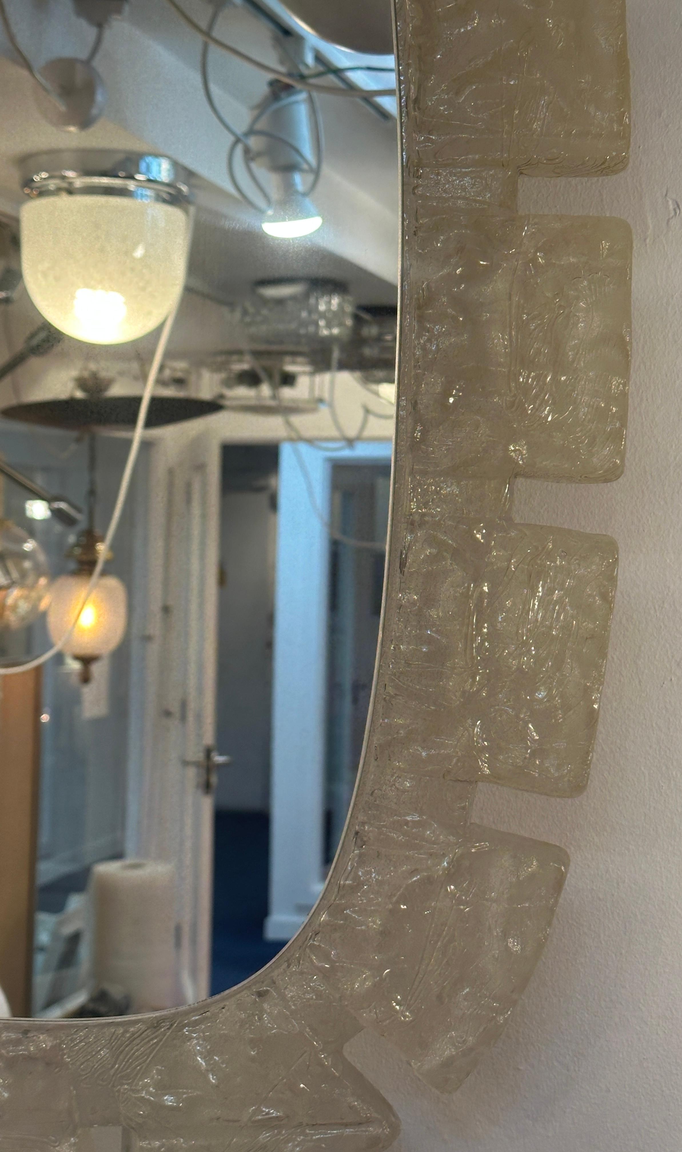 1970s German Hillebrand Frosted Iced Illuminated Backlit Lucite Wall Mirror 11