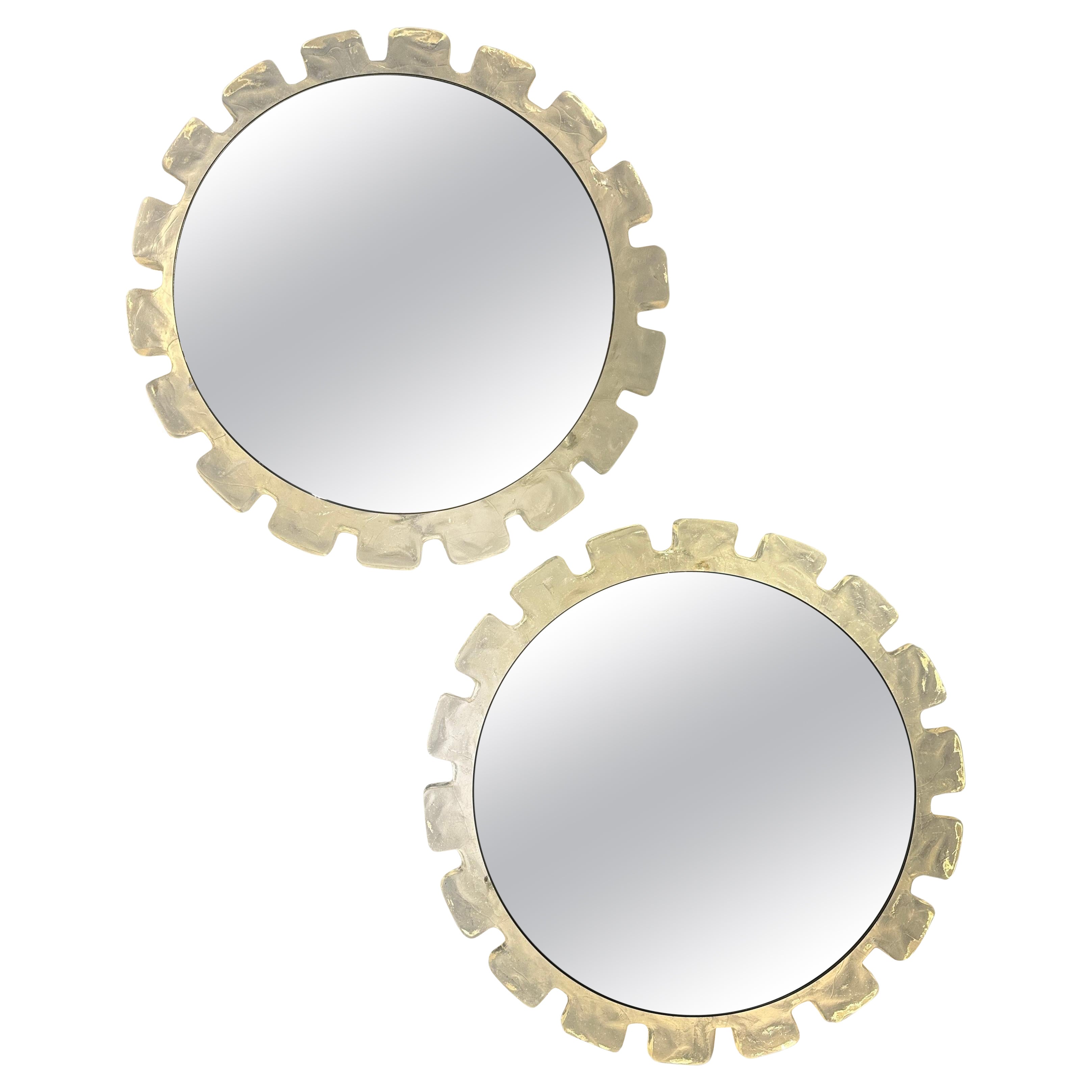 1970s German Hillebrand Illuminated Iced Framed Acrylic Wall Mirrors 2 Available