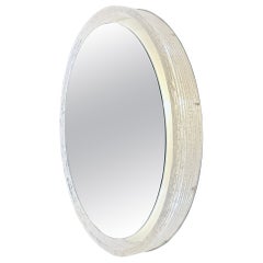 1970s German Hillebrand Leuchten Illuminated Back Lit Glass Wall Mirror