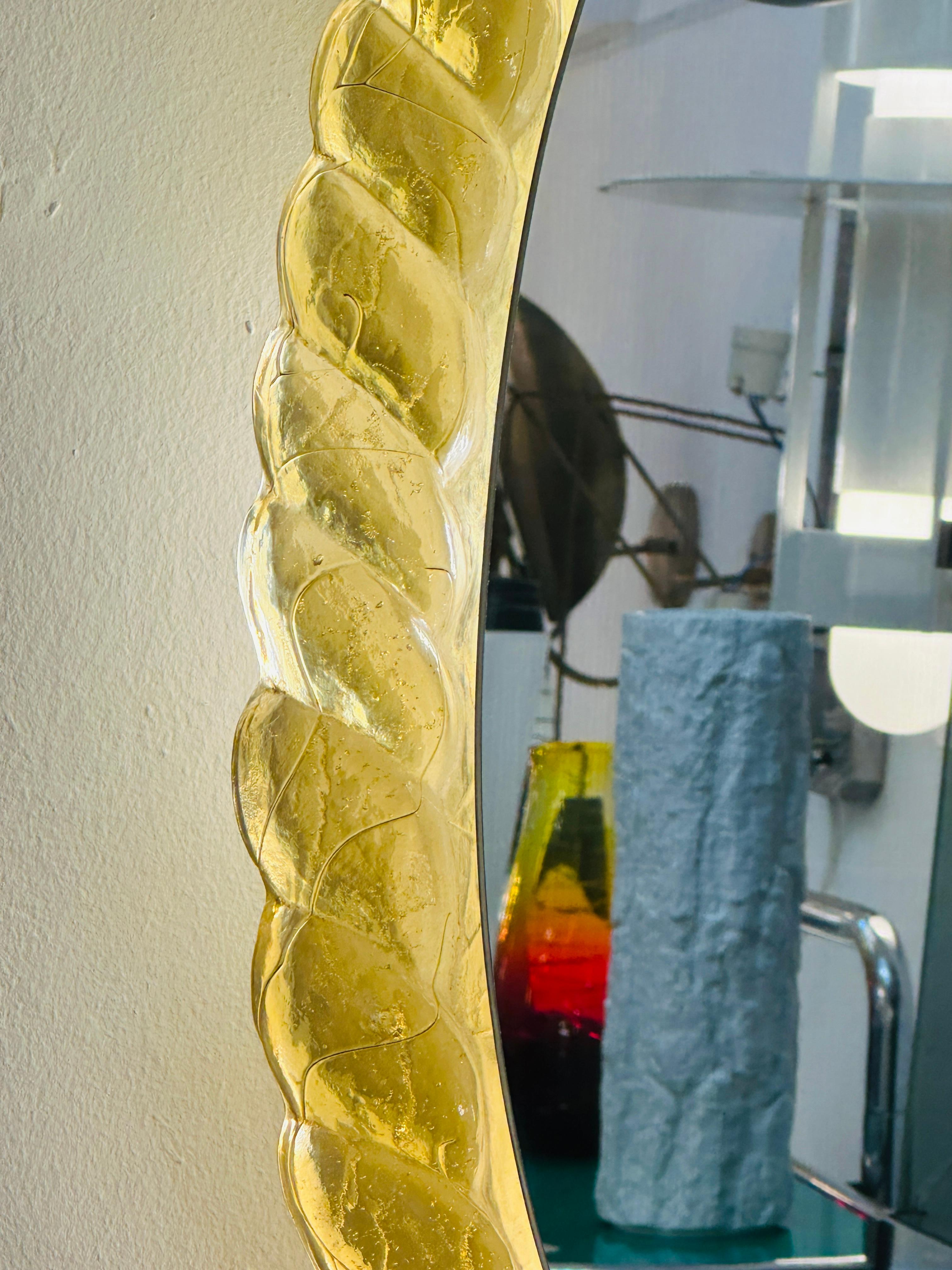 1970er Jahre Deutsch Hillebrand Leuchten Beleuchtete Hintergrundbeleuchtung Lucite Bernstein Wandspiegel 3