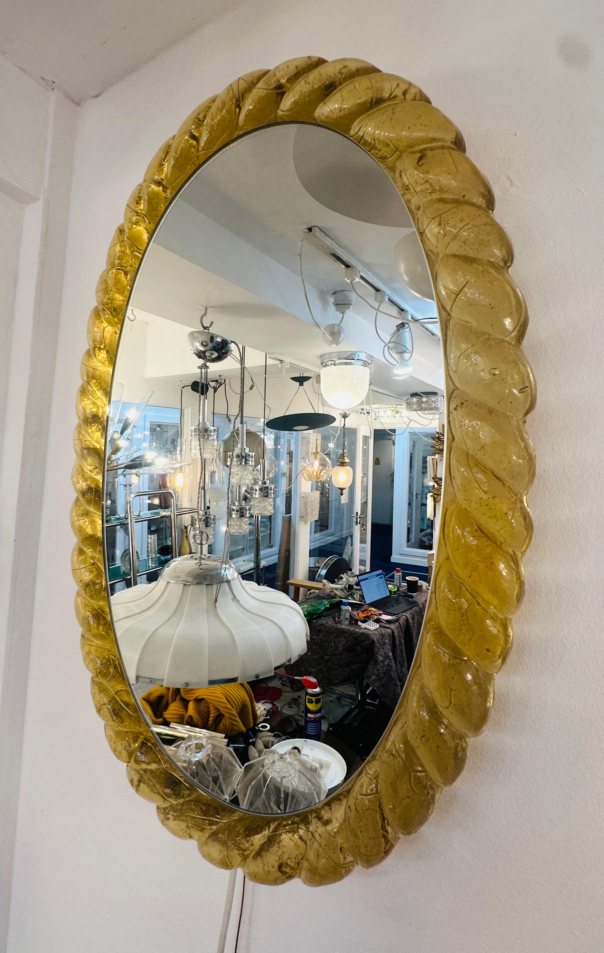 1970er Jahre Deutsch Hillebrand Leuchten Beleuchtete Hintergrundbeleuchtung Lucite Bernstein Wandspiegel 6