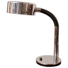 1970s German Hillebrand Leuchtenfabrik Black and Chrome Desk or Table Lamp