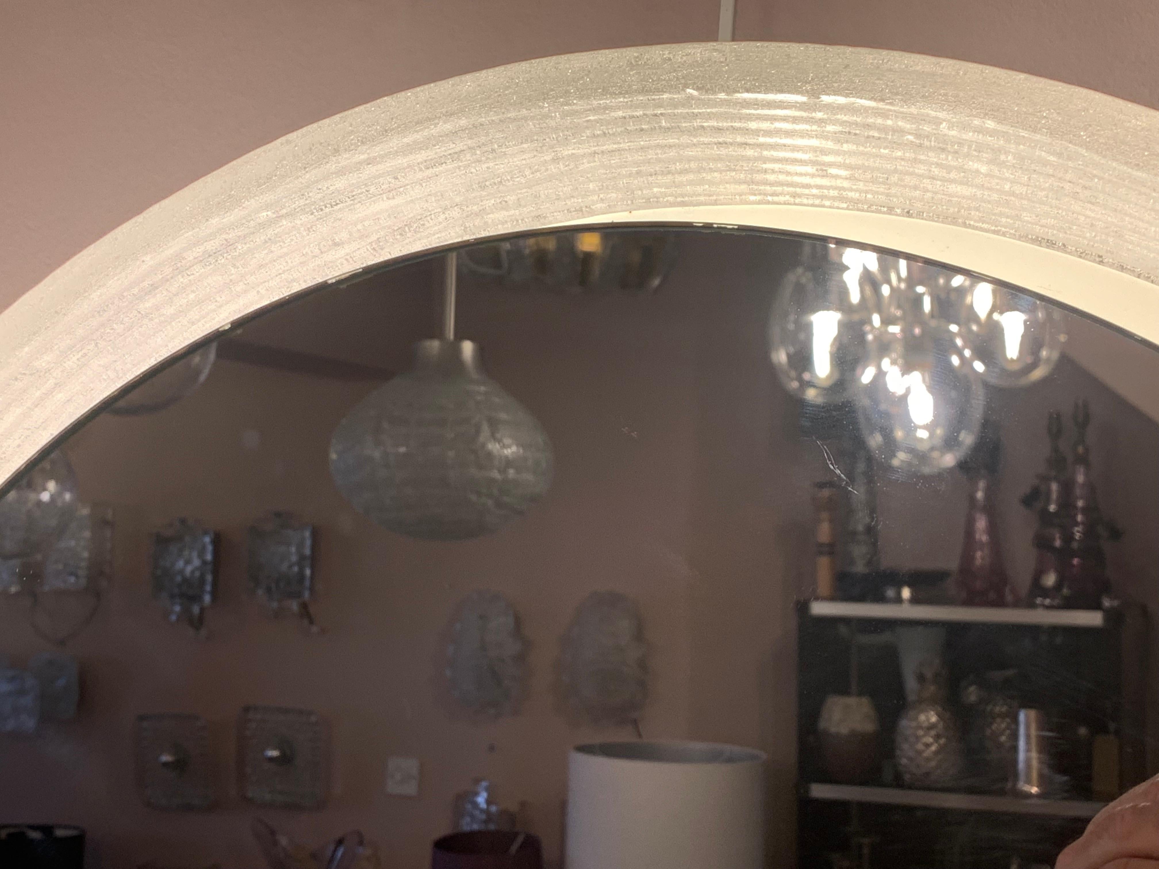 1970s German Hillebrand Round Illuminated Backlit Lucite Circular Wall Mirror 5