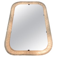 1970s German Illuminated Lucite Backlit Rectangular Mirrored Glass Wall Mirror