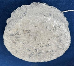 1970s German Limburg Textured Iced-Glass Flush Mount Ceiling or Wall Light