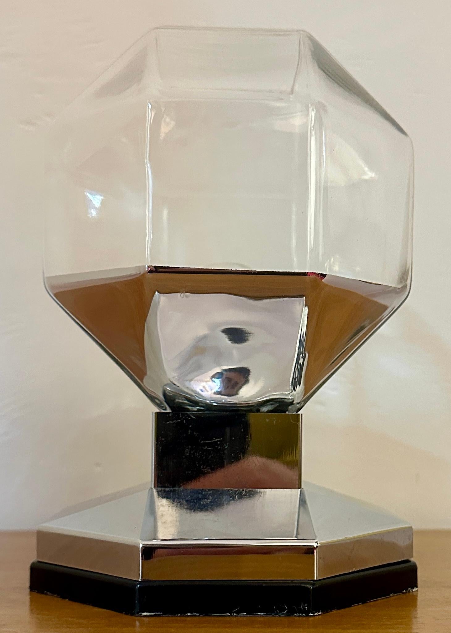 1970s German Motoko Ishii for Staff Leuchten Hexagonal Glass Table Lamp For Sale 10