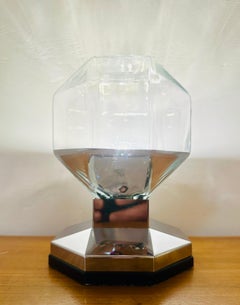 1970s German Motoko Ishii for Staff Leuchten Hexagonal Glass Table Lamp
