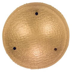 1970s German Müller 
Zimmer Frosted Glass Flush Mount Ceiling Light