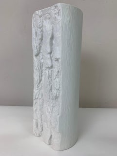 1970s German Op Art 'Bark' Matt White Bisque Porcelain Bareuther Vase