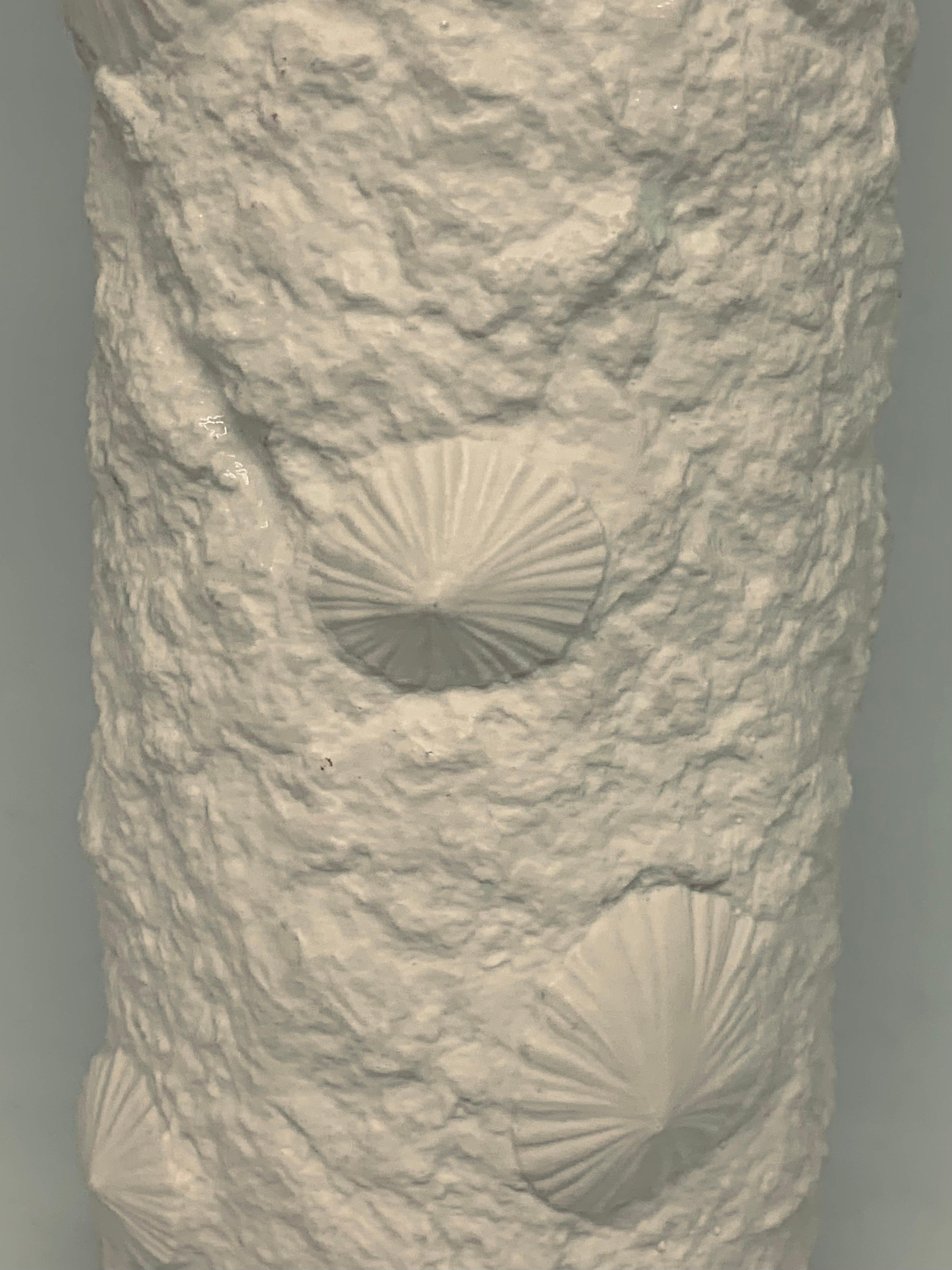 1970s German OP Art Hutschenreuther White Bisque Limpet Seashell Vase 2