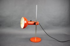 1970s German Orange Adjustable Desk Lamp Bauhaus Style