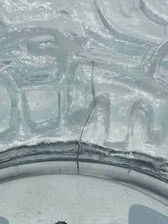 Specchio da parete ovale tedesco degli anni '70 Erco Back Lit illuminato in lucite con vetro specchiato