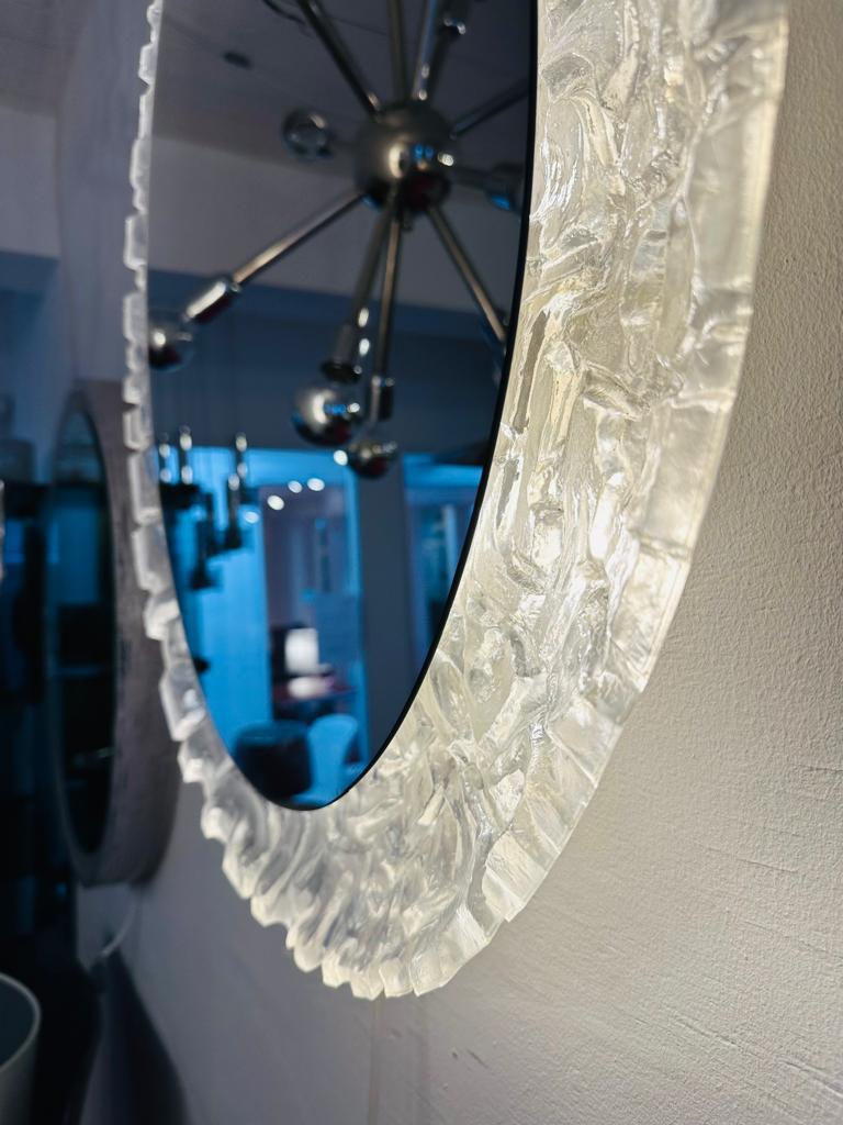 1970s German Oval Erco Back lit Illuminated Lucite Mirrored Glass Wall Mirror For Sale 10