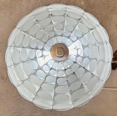 1970s German Peill & Putzler Flush Mount Circular Glass Ceiling or Wall Light