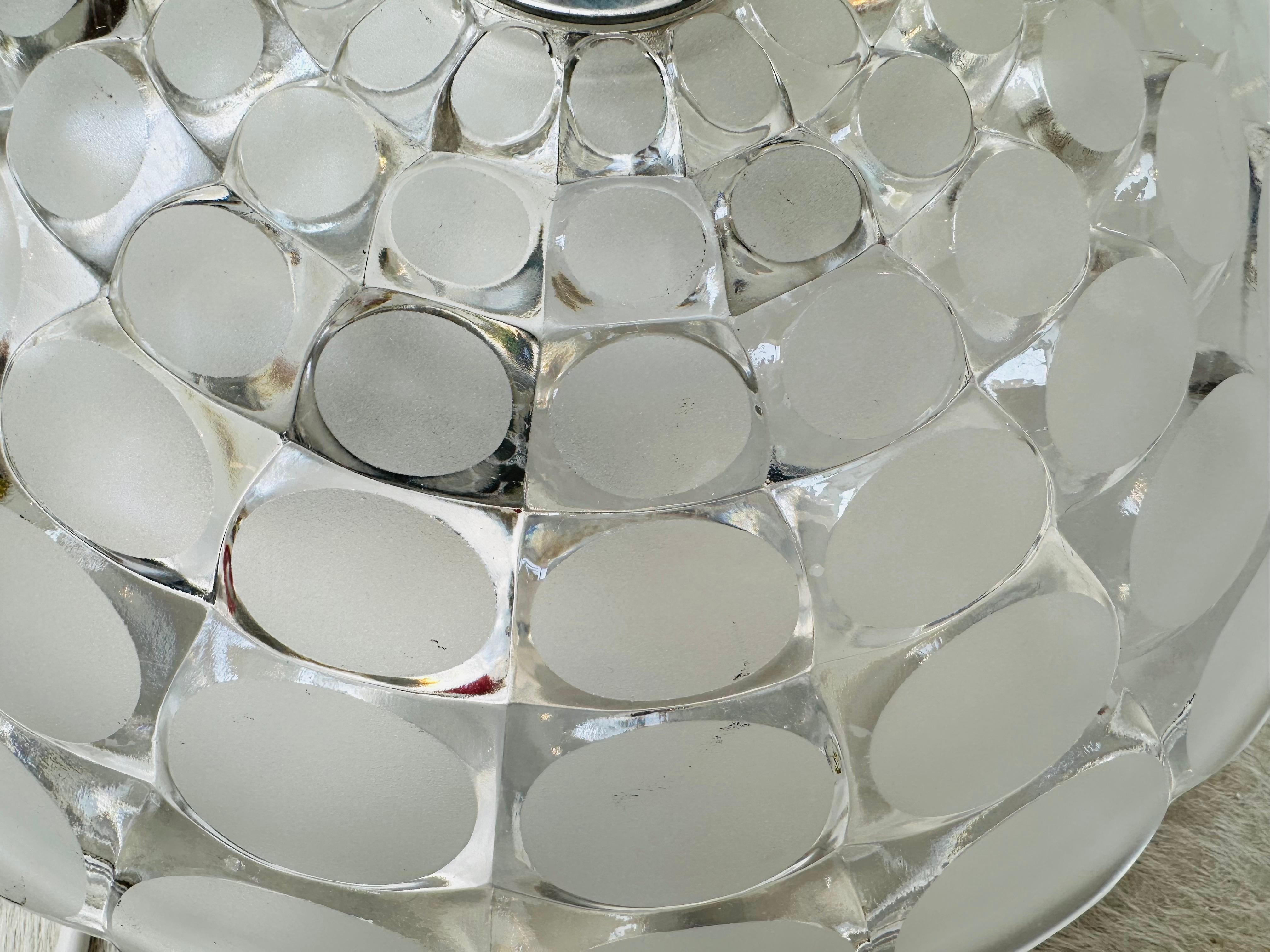 1970s German Peill & Putzler Flush Mount Circular Glass Ceiling or Wall Light 10