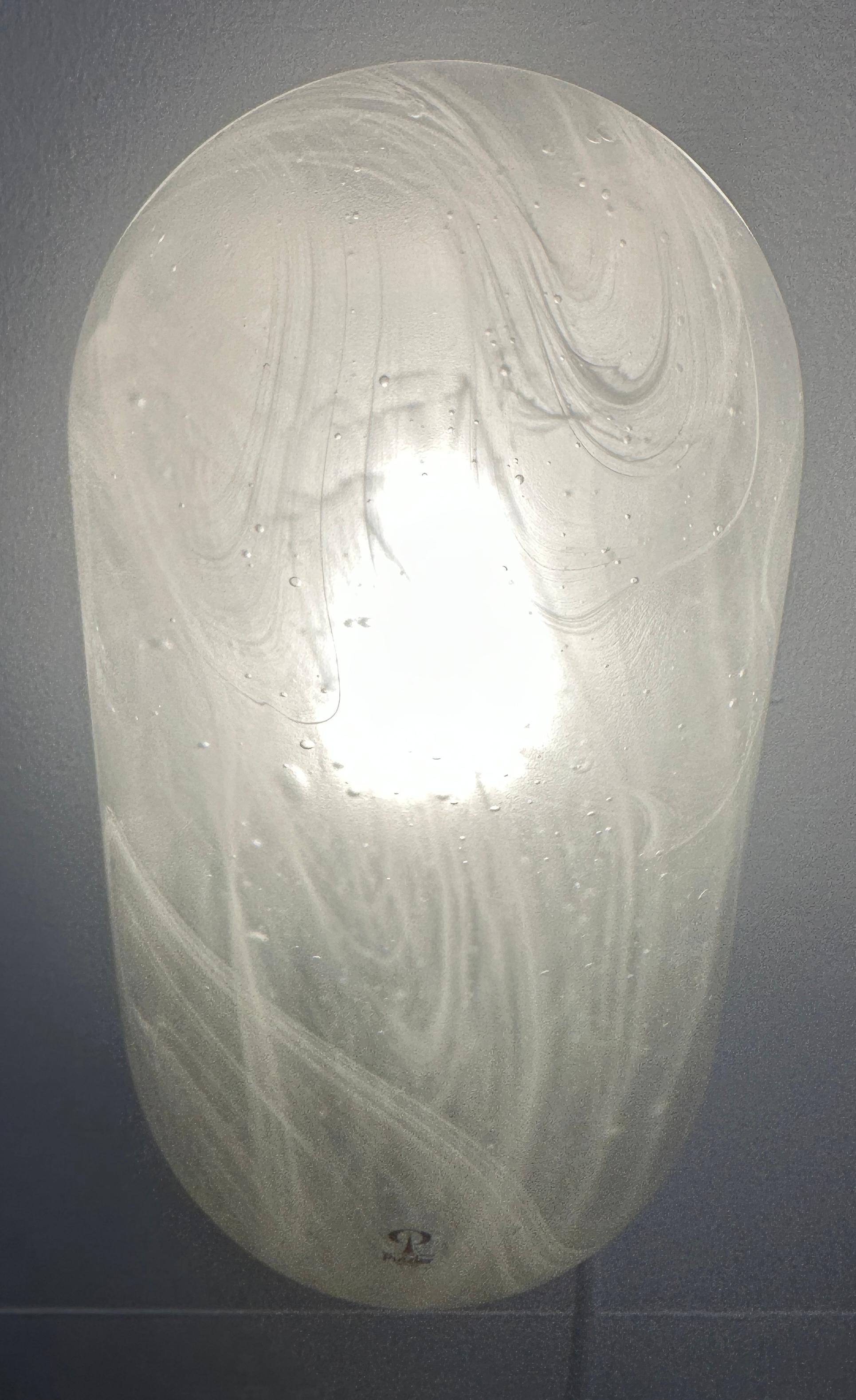 1970er Jahre Deutsch Peill & Putzler Frosted Lozenge-Shaped Glass Wall Lights 4 Avail im Angebot 6