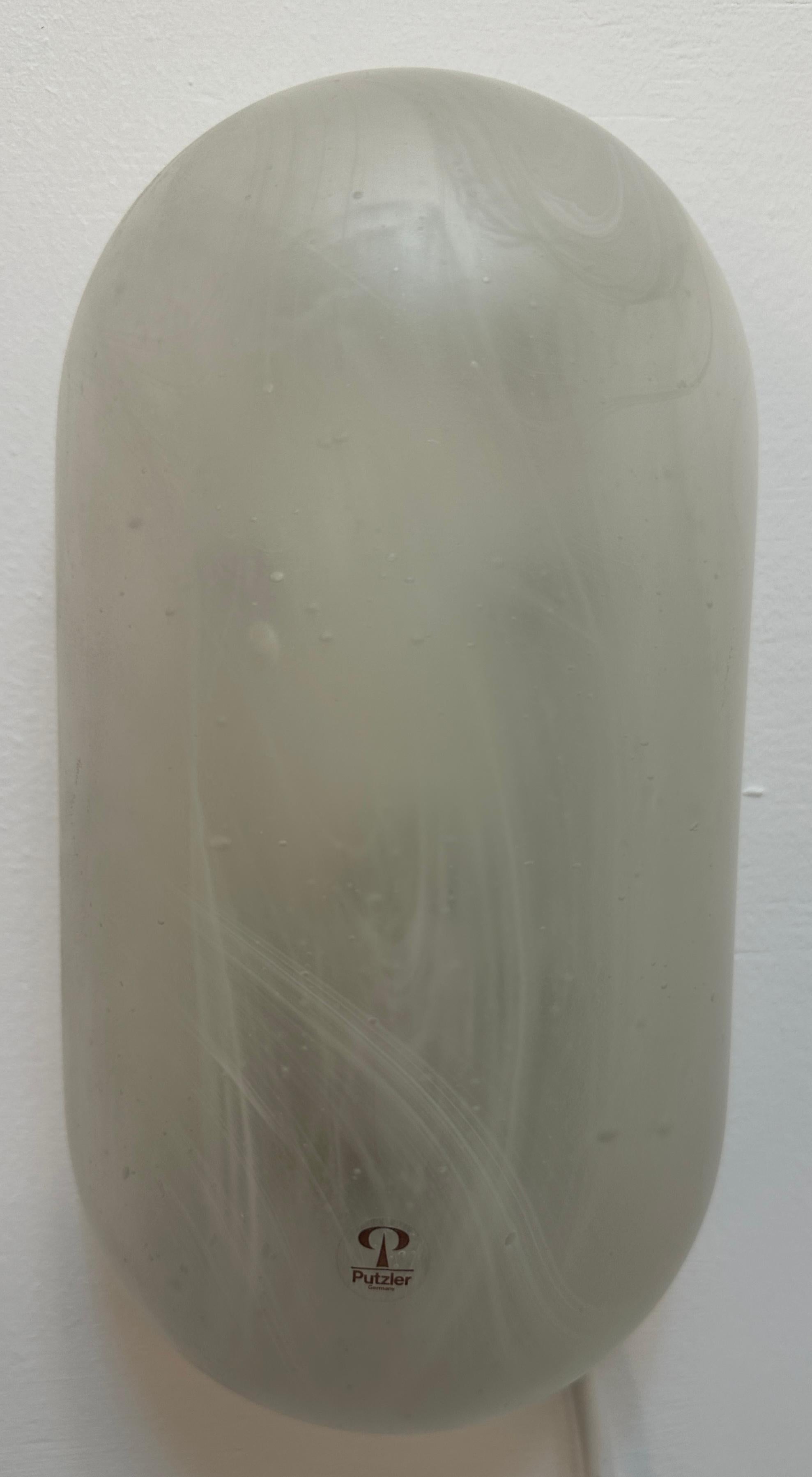 1970er Jahre Deutsch Peill & Putzler Frosted Lozenge-Shaped Glass Wall Lights 4 Avail im Angebot 7