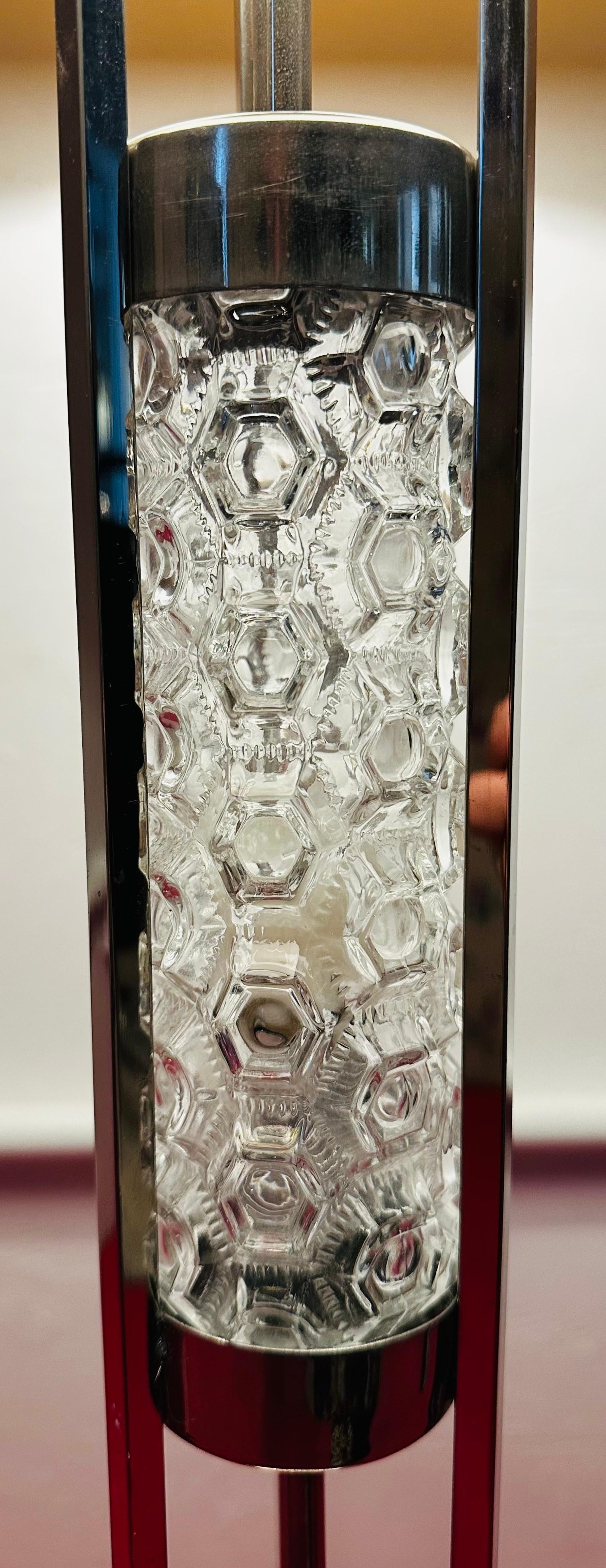 Glass 1970s German Richard Essig for Besigheim Illuminated Floor or Table Lamp For Sale