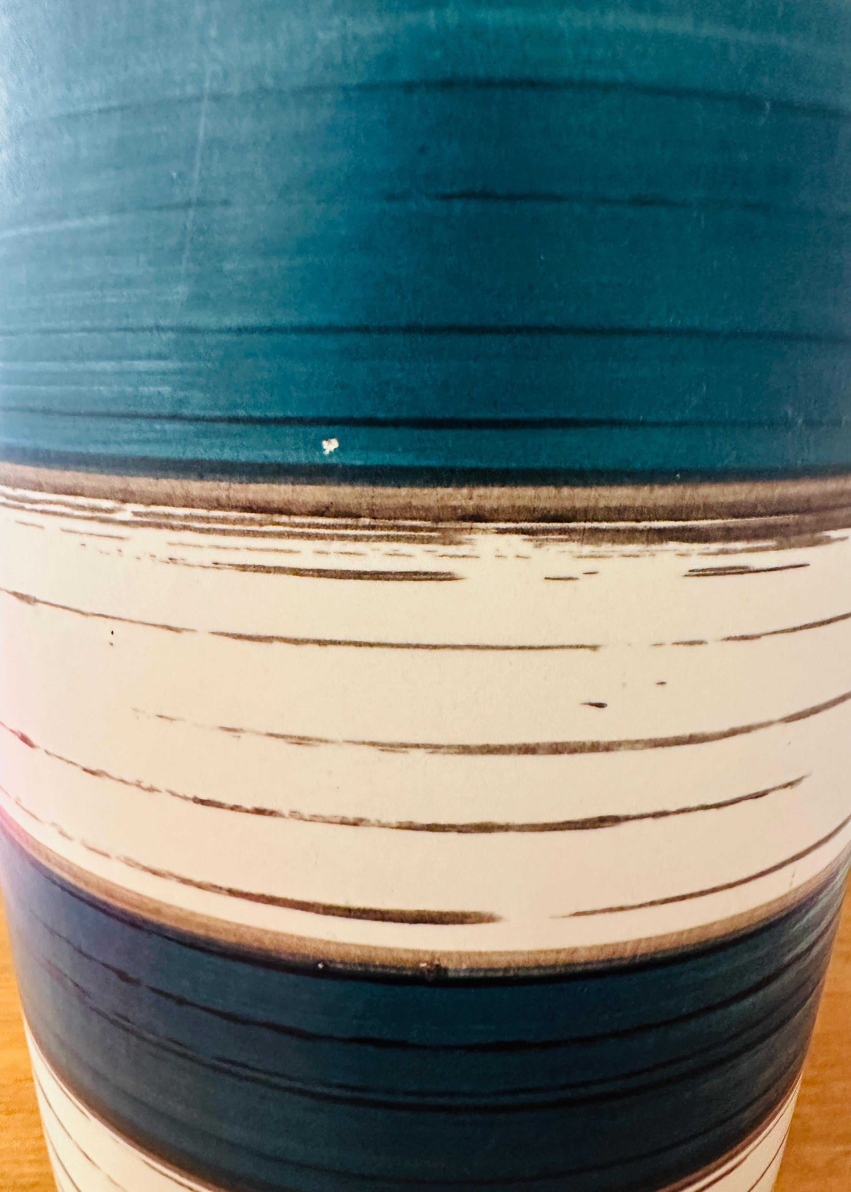 Vaso in ceramica a strisce di lava grassa Scheurich Keramik degli anni '70 n. 553 52 in vendita 8