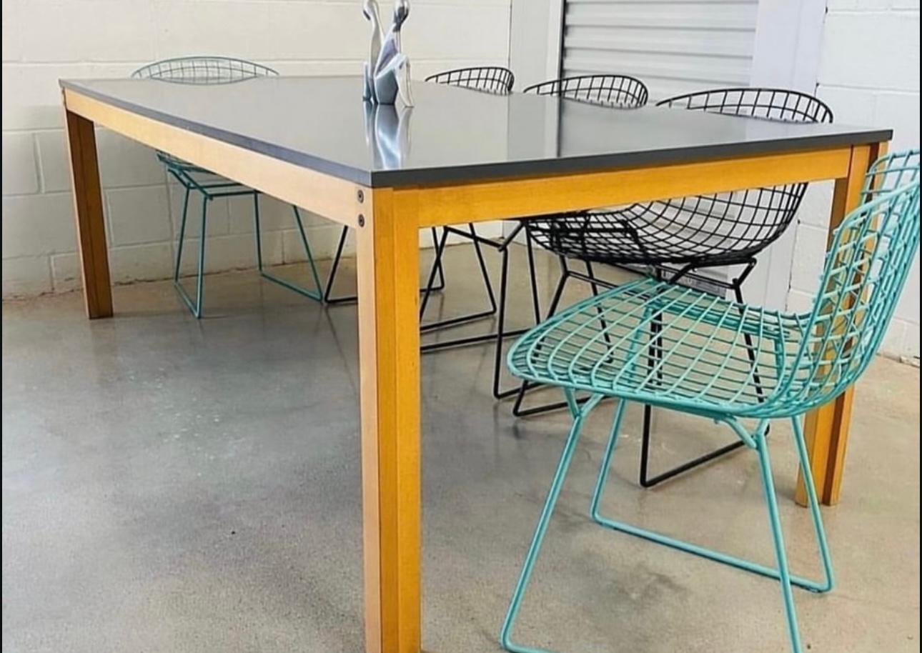 Table de salle à manger en stratifié anthracite/gris foncé Schlapp Möbel des années 1970 ! Bon état - En vente à Stafford, TX
