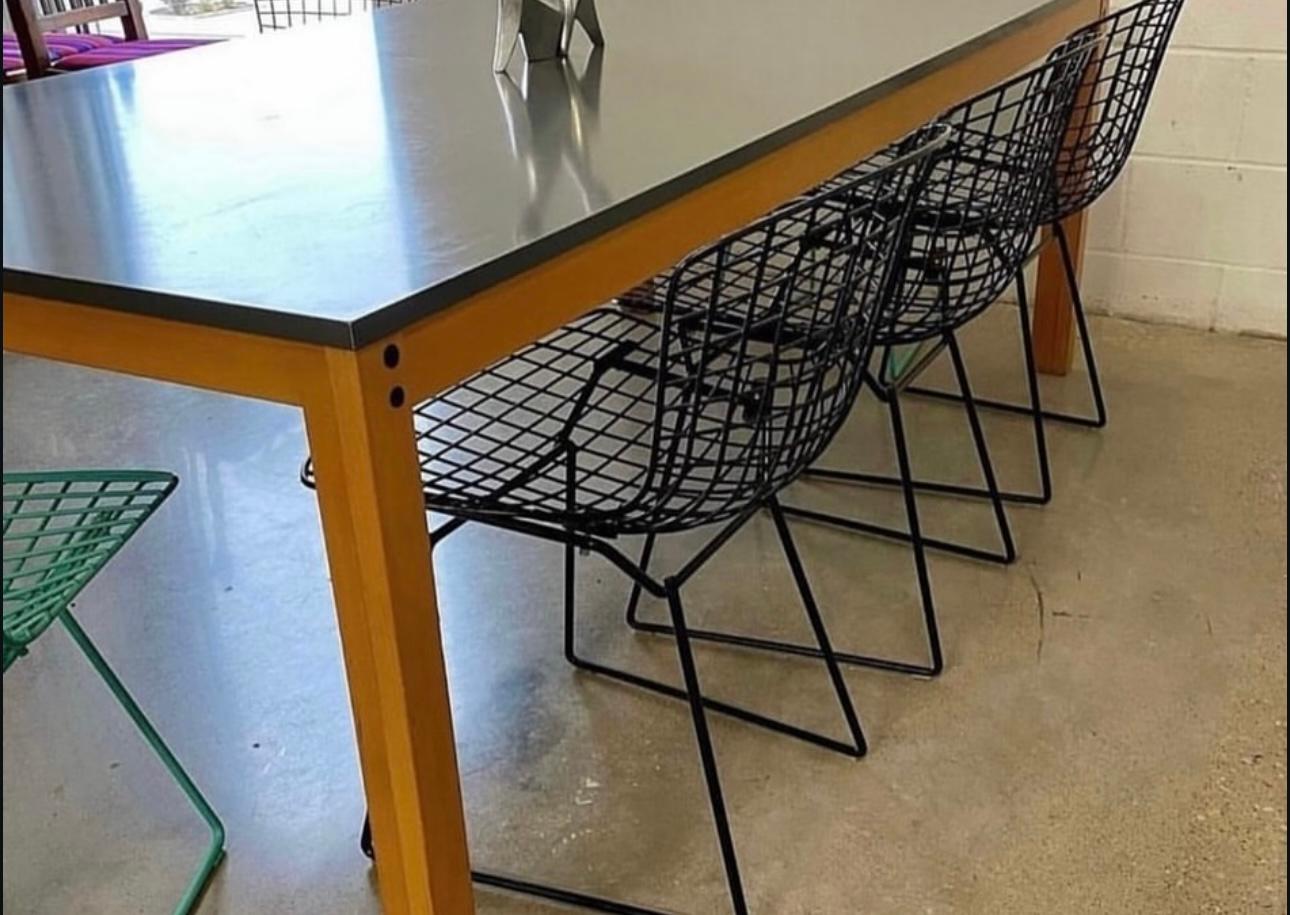 Fin du 20e siècle Table de salle à manger en stratifié anthracite/gris foncé Schlapp Möbel des années 1970 ! en vente