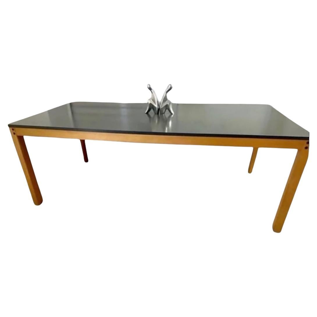 Table de salle à manger en stratifié anthracite/gris foncé Schlapp Möbel des années 1970 ! en vente