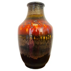 1970s German Silberdistel Keramische Fat Lava Colourful Glazed Ceramic Vase