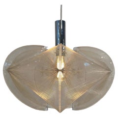 1970 German Sompex Nylon Thread and Perspex Suspension Ceiling Lamp by Paul Secon