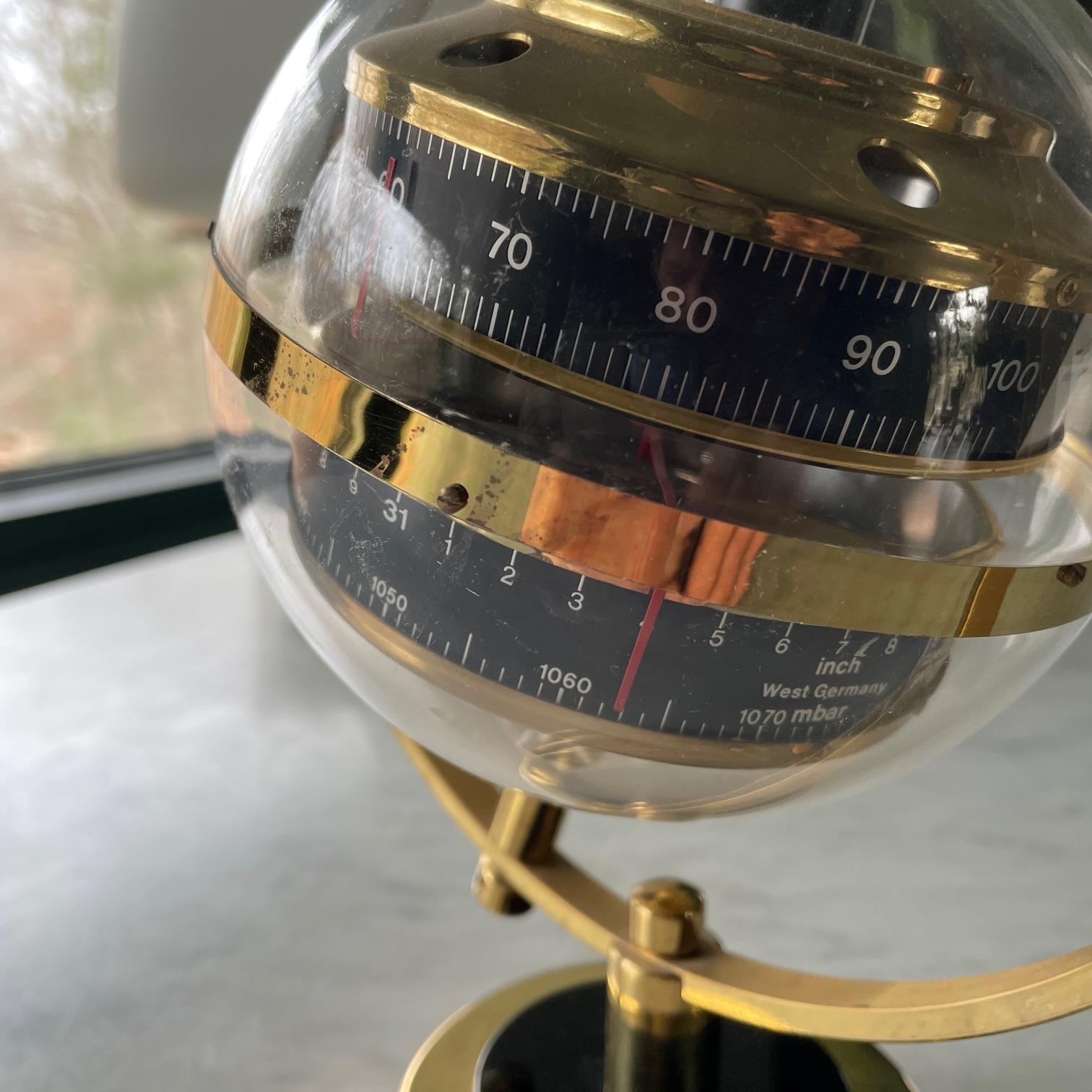 1970s German Sputnik Barometer Tabletop Sculpture Mid-Century Modernist Orb  For Sale 1