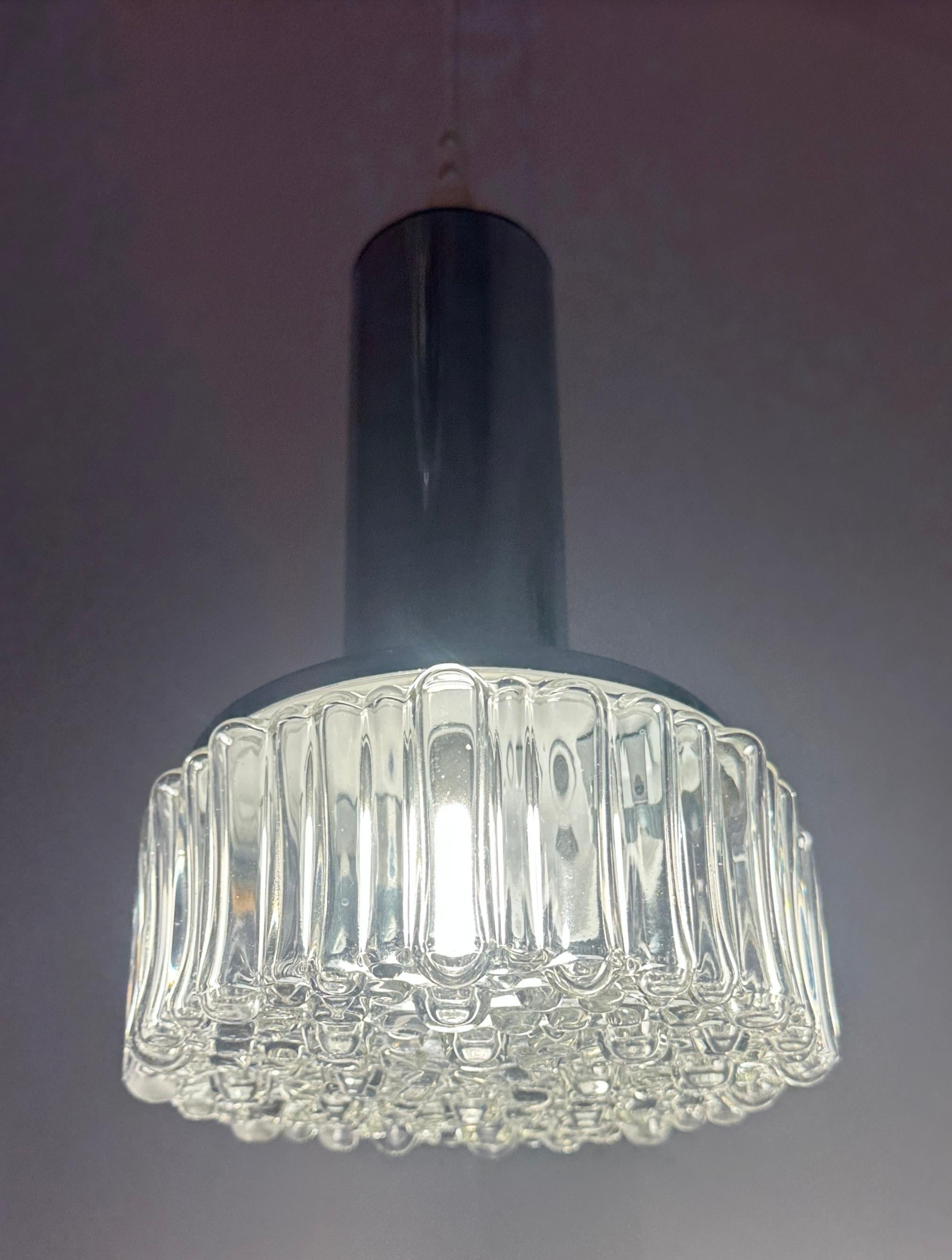 1970s German Staff Leuchten Chrome & Bubbled Glass Lights 3 available en vente 6