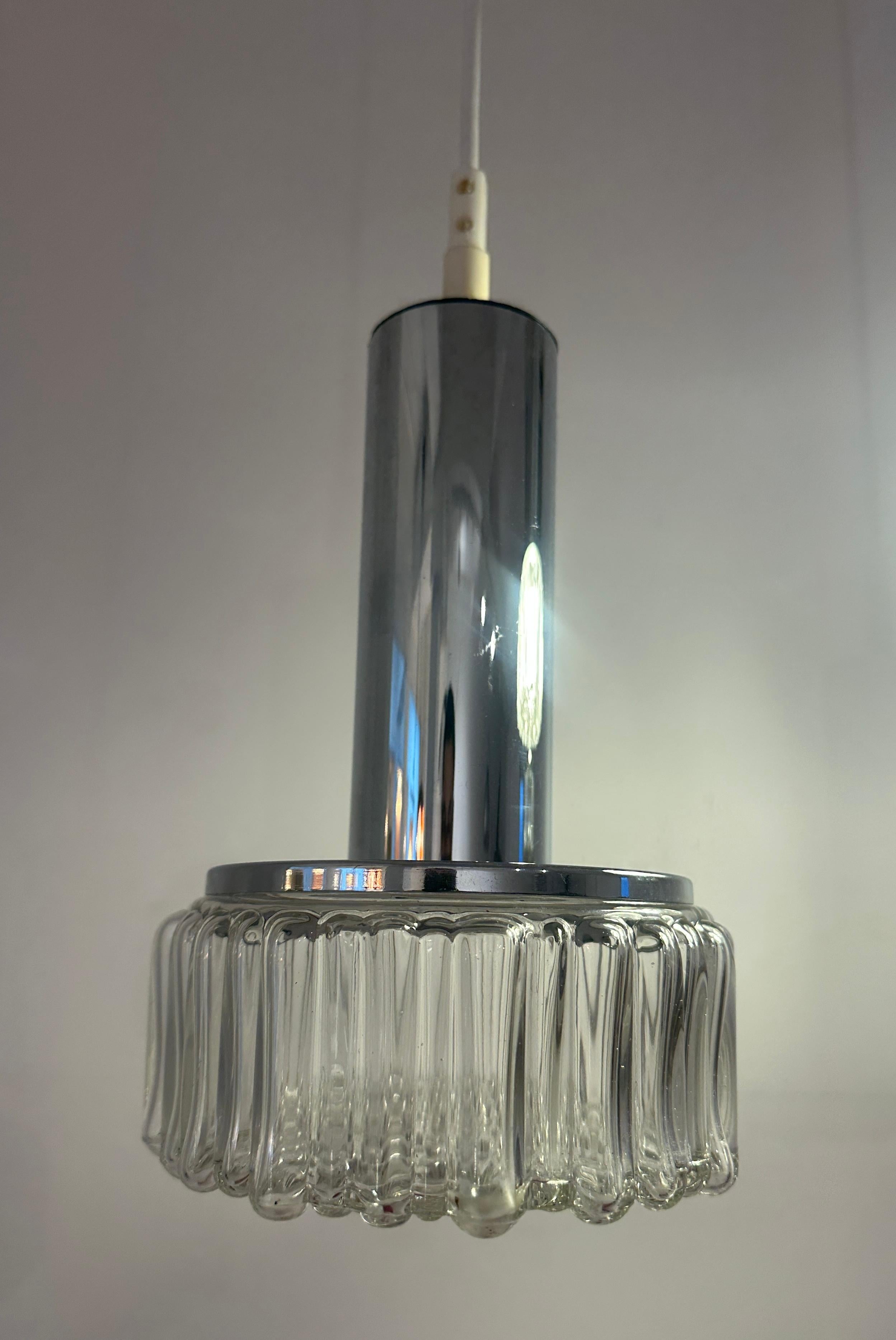 1970s German Staff Leuchten Chrome & Bubbled Glass Lights 3 available en vente 10