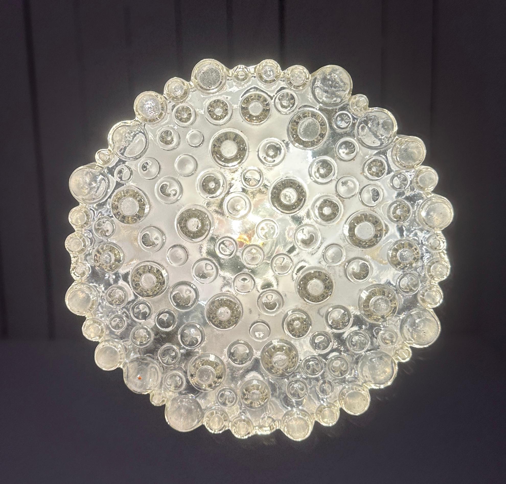 Lámpara colgante alemana de los años 70 Staff Leuchten de cromo pulido y cristal transparente en venta 4