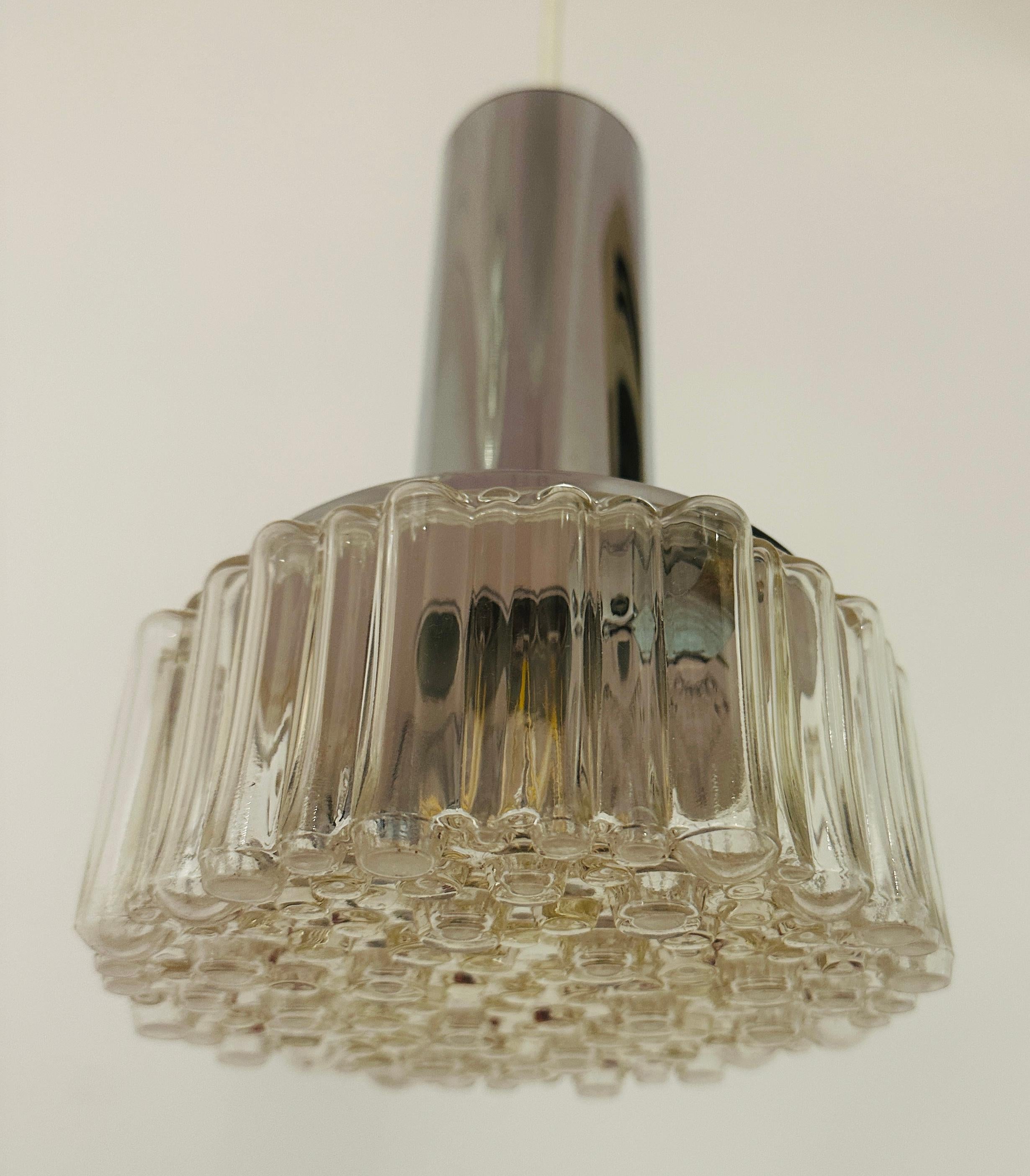 1970er German Staff Leuchten Poliertes Chrom & Klarglas Pendelleuchte hängend im Angebot 9