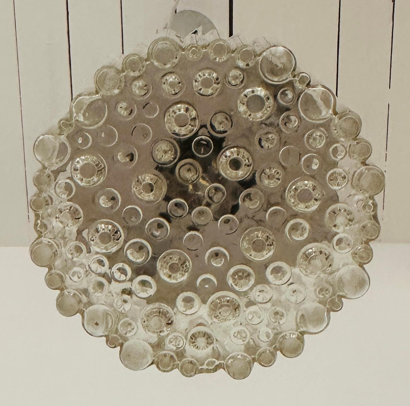 1970er German Staff Leuchten Poliertes Chrom & Klarglas Pendelleuchte hängend im Angebot 10