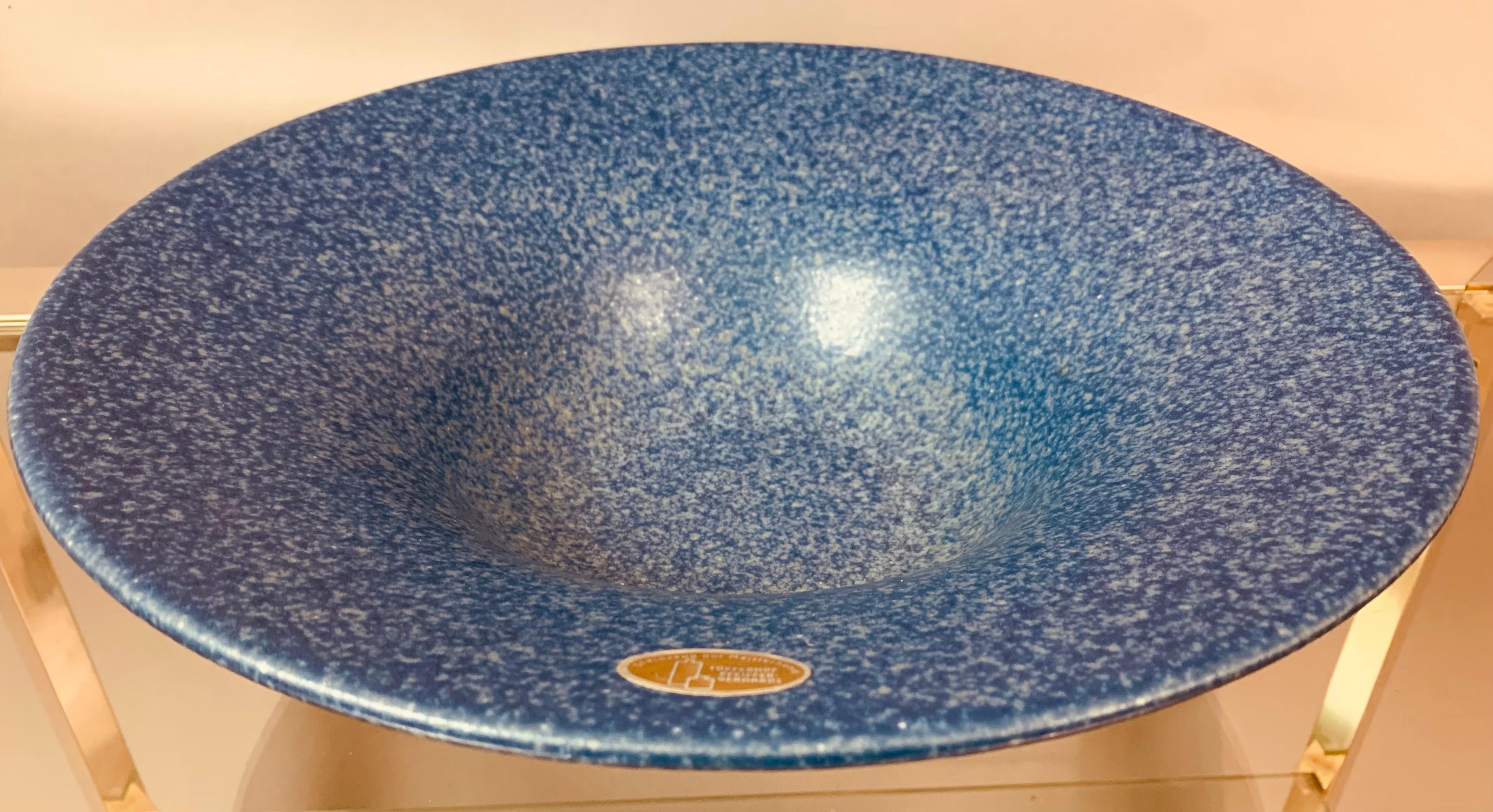 1970s German Studio Pottery Ceramic Blue Mottled Bowl by Pfeiffer Gerhards 3