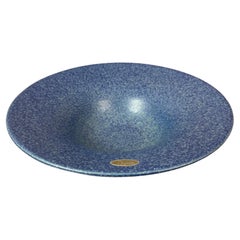 1970s German Studio Pottery Ceramic Blue Mottled Bowl by Pfeiffer Gerhards